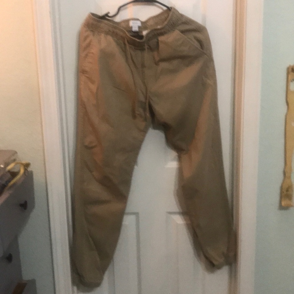 Tan Khaki pants with elastic ankles